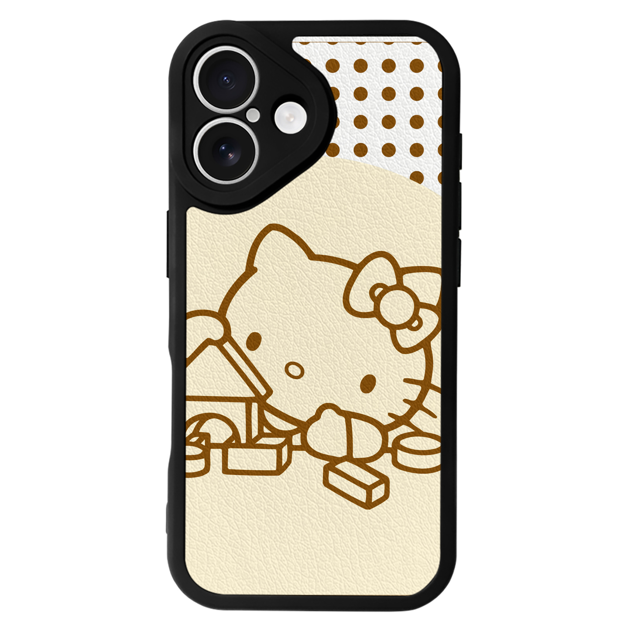 （画像用） Hello Kitty ハローキティ 【iPhone 16シリーズ対応】シリコンスマホケース（レザー調） 材質：シリコン